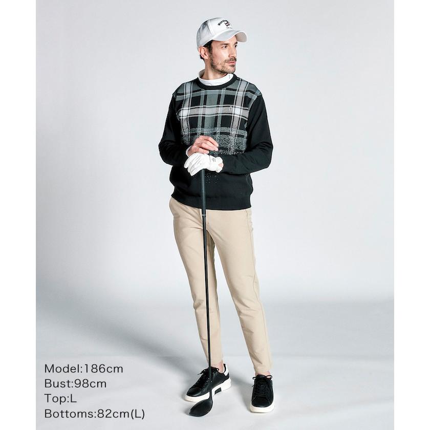 Munsingwear 公式 マンシングウェア チェック柄 クルーネック Munsingwear 公式 マンシングウェア チェック柄 クルーネック