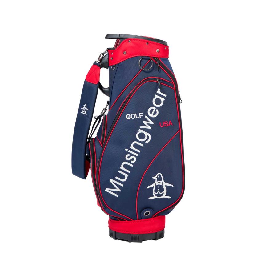 MUNSING WEAR マンシングウェア キャディバッグ レッド 紺 ゴルフ Munsingwear（マンシングウェア） 公式 大口径キャディバッグ 3.9kg