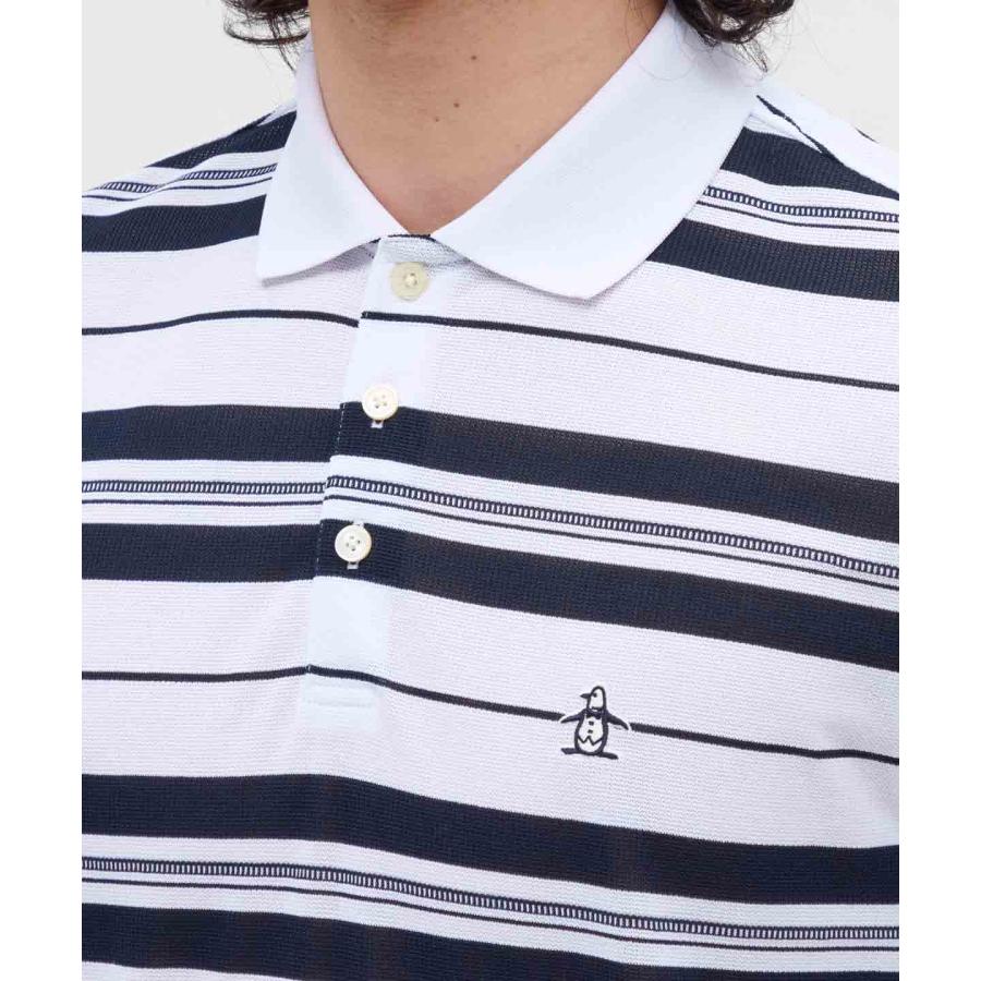 Munsingwear - 新品 マンシングウェア 半袖 ポロシャツ メンズ L 白 ボーダー柄 日本製 Munsingwear 公式 マンシングウェア 先染めボーダー半袖