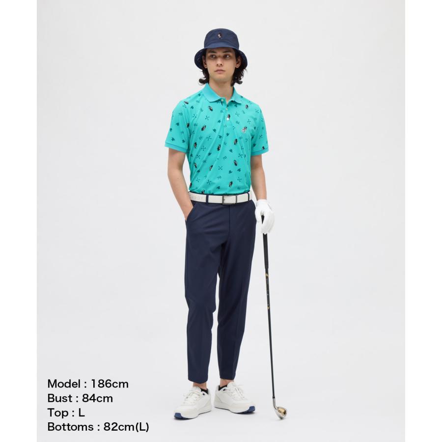 マンシングウェア サンスクリーンNIRマルチロゴ総柄プリント 半袖ポロシャツLL Munsingwear サンスクリーンNIRマルチロゴ総柄プリント 半袖