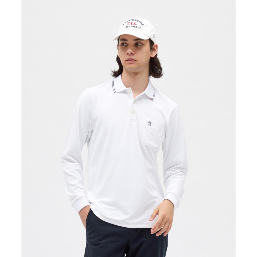 Munsingwear 長袖ポロシャツ ホワイト LLサイズ 新品 Munsingwear（マンシングウェア） 公式 防風ストレッチ長袖ポロシャツ