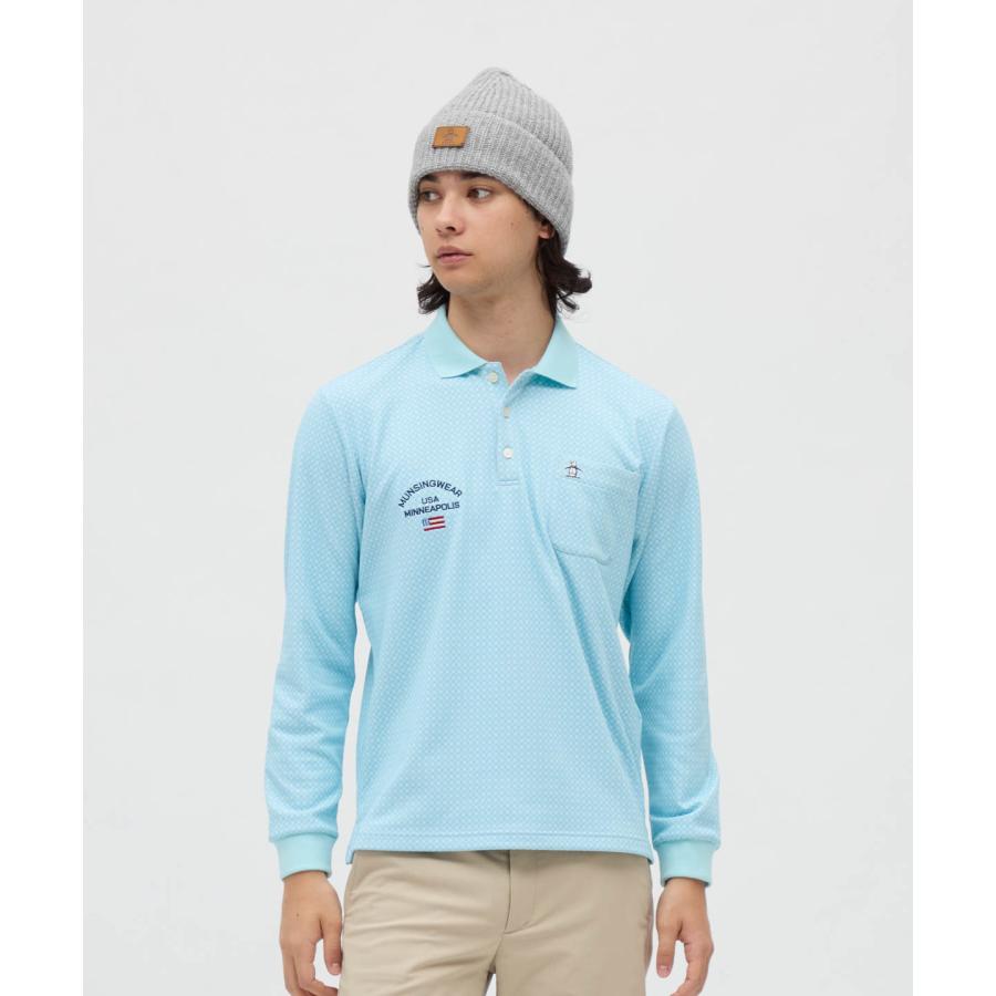 新品マンシングウェアギンガムチェック長袖ポロシャツゴルフMG5FLS32M Munsingwear（マンシングウェア） 公式 HEATNAVI ギンガムチェック総柄