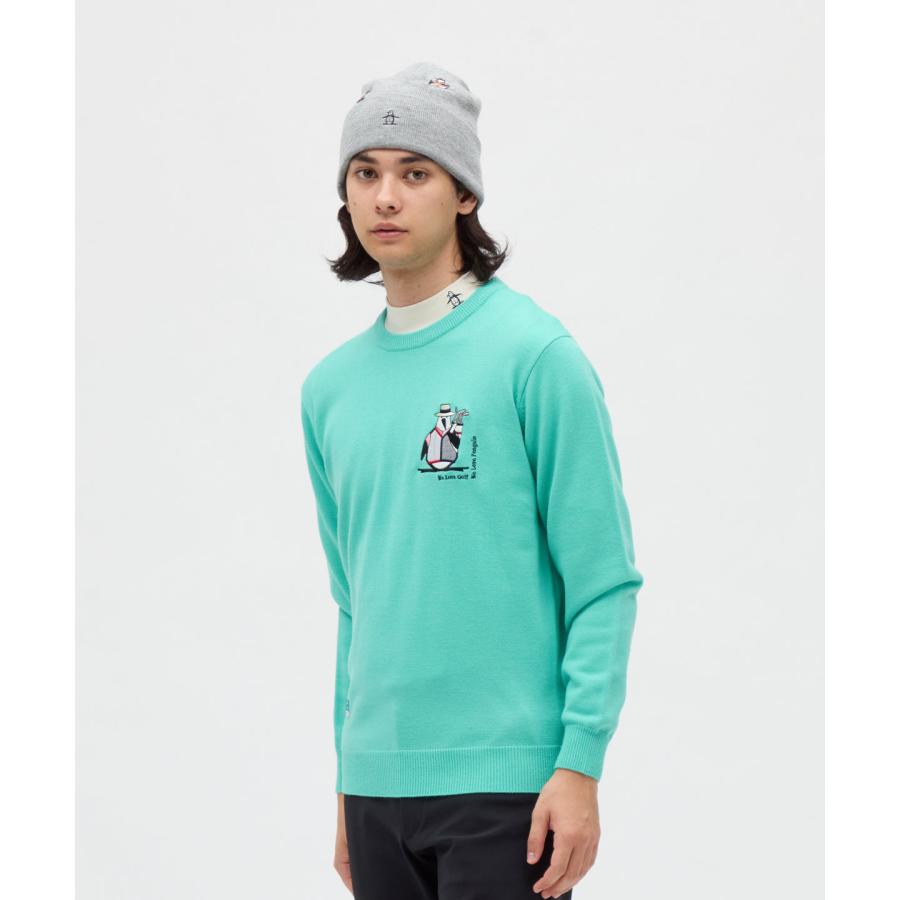 ペンギン by マンシングウェア◆ウール100% ニット セーター グリーン Munsingwear（マンシングウェア） 公式 アーカイブペンギンロゴ刺繍
