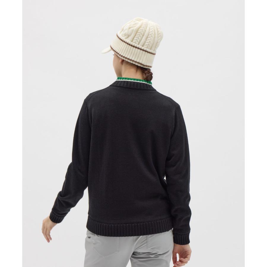 公式 マンシングウェア MUNSINGWEAR 裏付き防風ハーフジップセーター レディース ニット ゴルフ スポーティー  MG5FST82L 25FWの画像