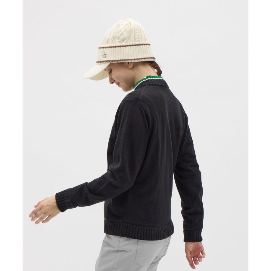 公式 マンシングウェア MUNSINGWEAR 裏付き防風ハーフジップセーター レディース ニット ゴルフ スポーティー  MG5FST82L 25FWの画像