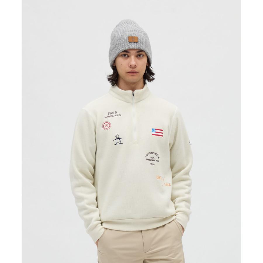 Munsingwear（マンシングウェア） 公式 吸湿発熱飛び刺繍ハーフジップ