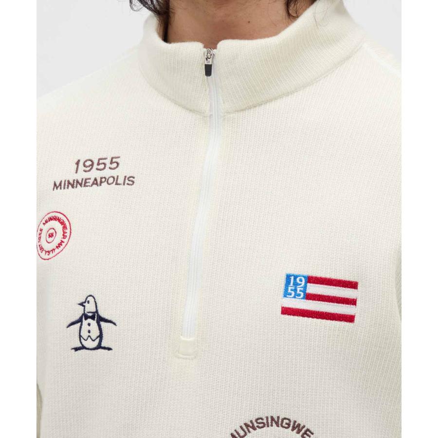 Munsingwear（マンシングウェア） 公式 吸湿発熱飛び刺繍ハーフジップ