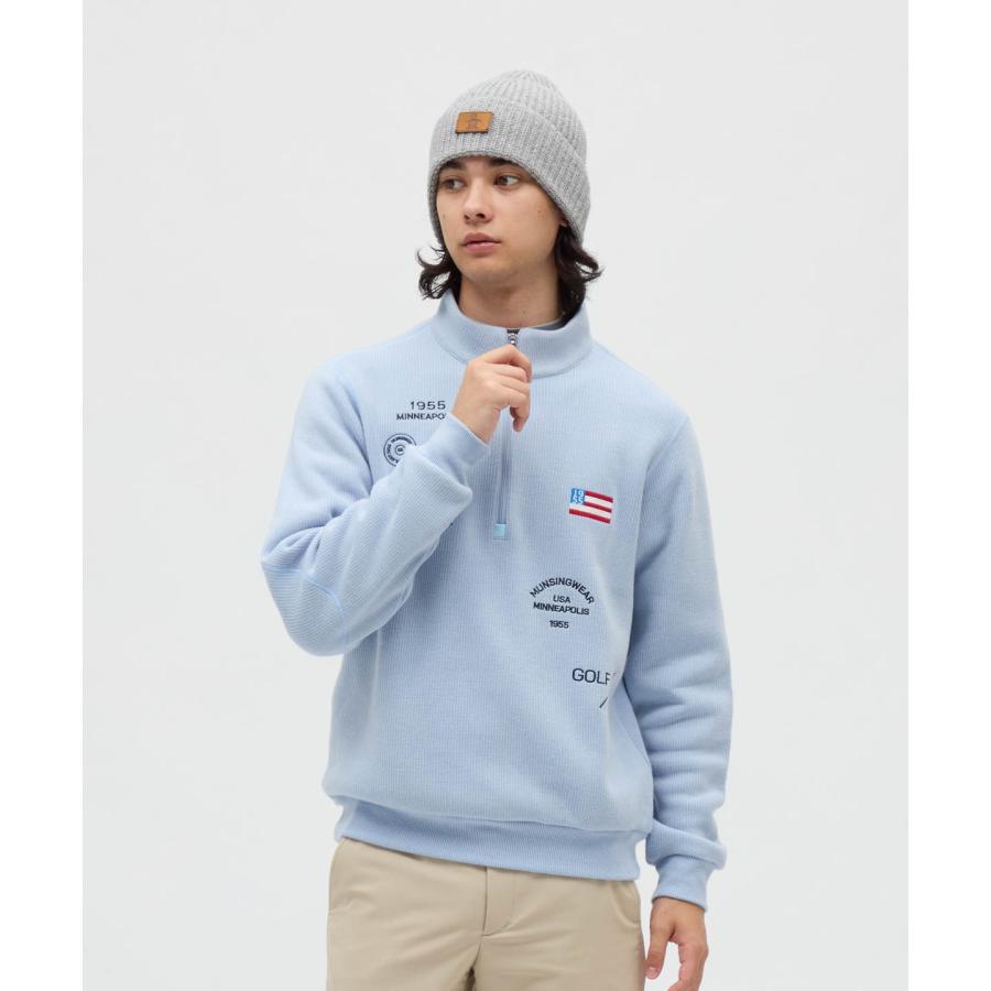Munsingwear（マンシングウェア） 公式 吸湿発熱飛び刺繍ハーフジップ
