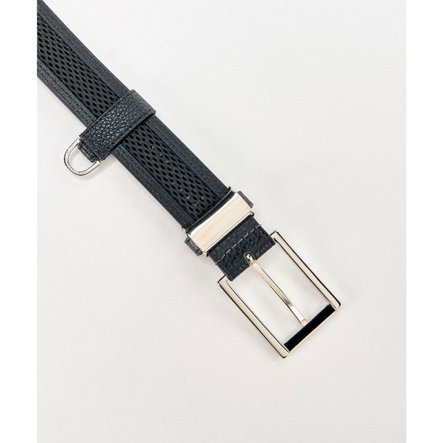 マンシングウェア ブラック ベルト 蛍光グリーンステッチ 日本製 新品 ゴルフ Munsingwear（マンシングウェア） 公式 ロゴパンチング 通気ベルト