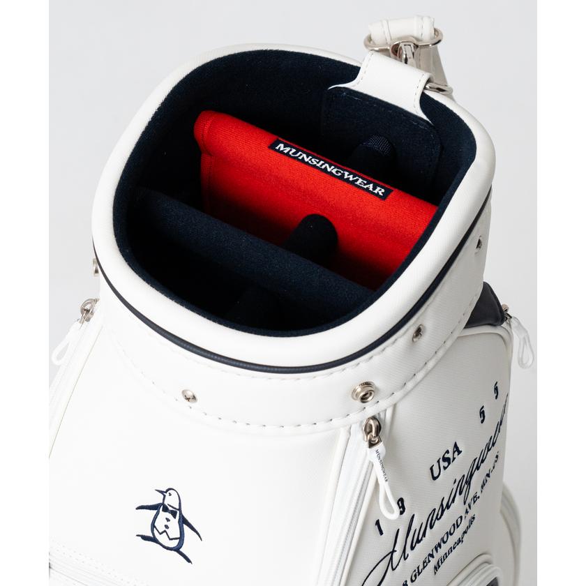 munsingwear キャディバッグ ブラック・ホワイト マンシングウェア Munsingwear バイカラーキャディバッグ（9.5型