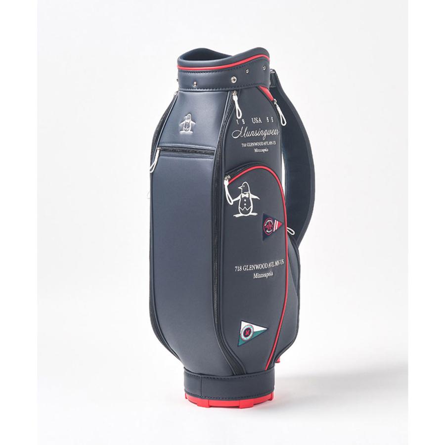 munsingwear キャディバッグ ブラック・ホワイト マンシングウェア Munsingwear バイカラーキャディバッグ（9.5型