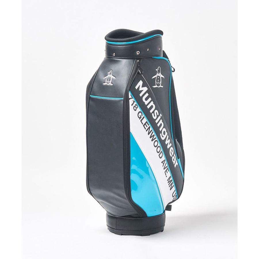 マンシングウェア ゴルフキャディバッグ 水色 Munsingwear バイカラーリングキャディバッグ -デサントストア