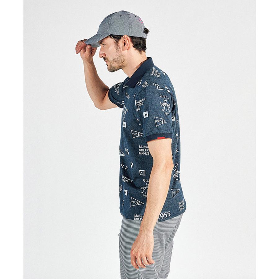 Munsingwear ポロシャツ キャップ セット ネイビー Munsingwear（マンシングウェア） 公式 フラッグモチーフジャガード