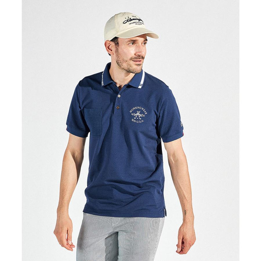 Munsingwear 公式 マンシングウェア シアサッカー半袖ポロシャツ