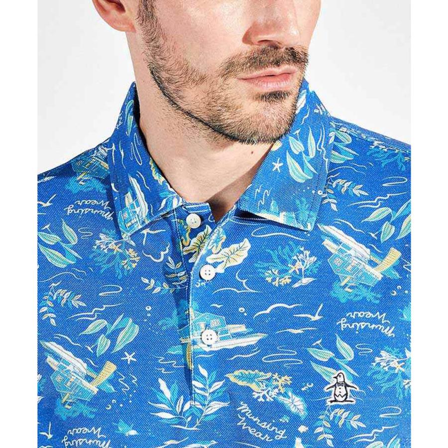 新品マンシングウェア 半袖シャツ 襟付き 飛び柄 フィラシス 吸汗速乾 LL白 Munsingwear（マンシングウェア） 公式 サンスクリーン フィラシス