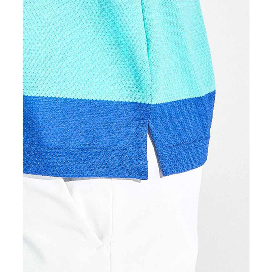 マンシングウェア：メンズ：Lサイズ：SUNSCREEN麻混ボーダー半袖ポロシャツ Munsingwear SUNSCREEN麻混ボーダー半袖ポロシャツ