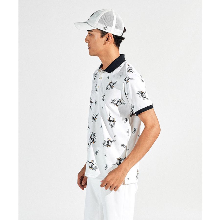 マンシングウェア サンスクリーンNIRマルチロゴ総柄プリント 半袖ポロシャツLL Munsingwear サンスクリーンNIRマルチロゴ総柄プリント 半袖ポロシャツ