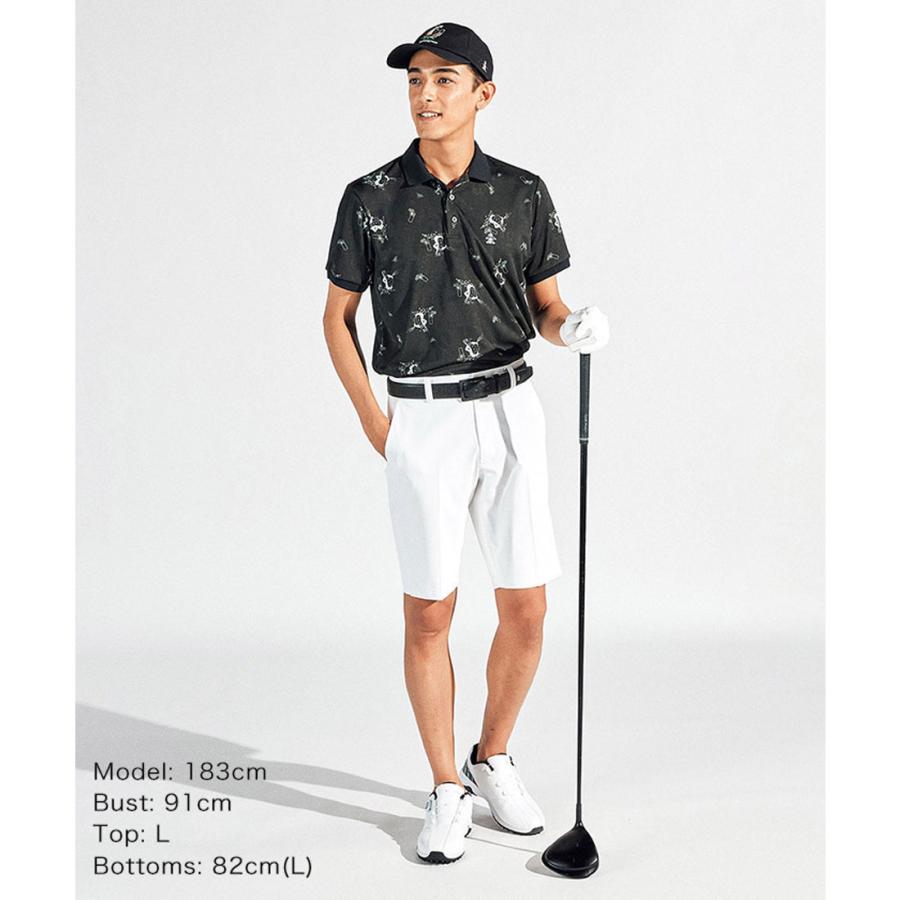 Munsingwear サンスクリーンNIRマルチロゴ総柄プリント 半袖ポロシャツ