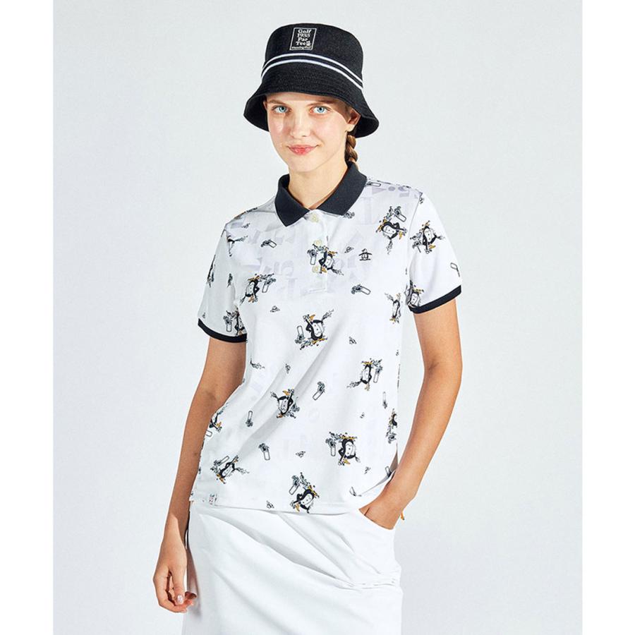 マンシング レディース高機能　サンスクリーン　ペンギン総柄プリント半袖ポロM Munsingwear（マンシングウェア） 公式 ジャカード ペンギン総柄