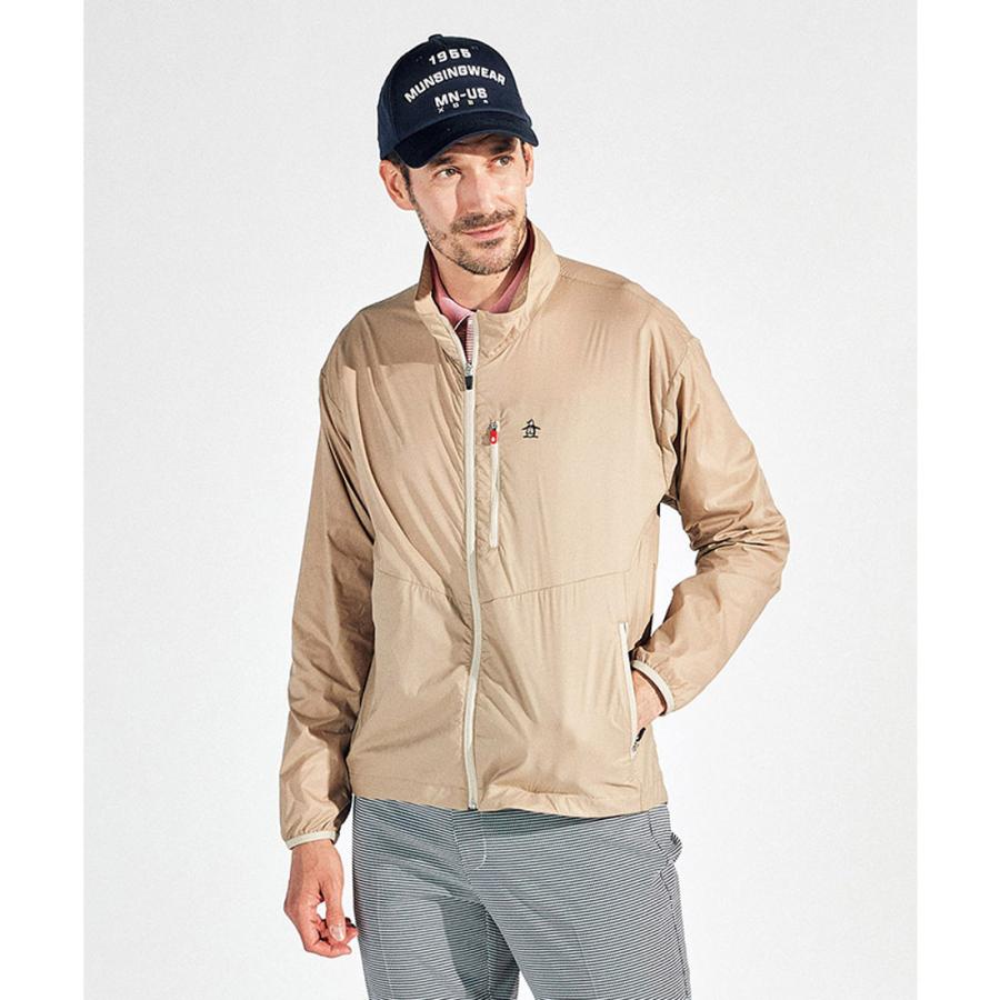 マンシングウェア　ナイロンジャケット　Lサイズ　ゴルフウェア　ネイビー MUNSING WEAR マンシングウェア 2WAY ジップ ナイロンジャケット