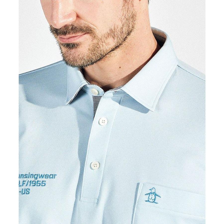 Munsingwear 公式 マンシングウェア ドット鹿の子長袖ポロシャツ