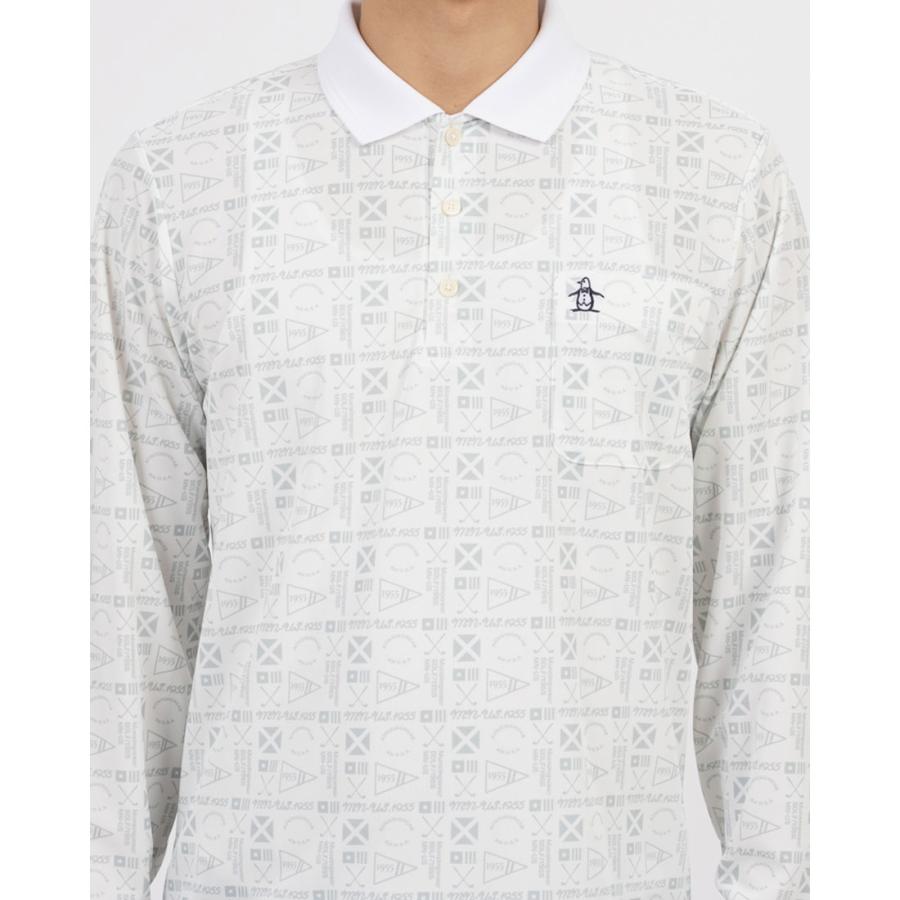 Munsingwear 公式 マンシングウェア 総柄プリント長袖ポロシャツ