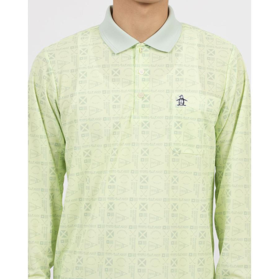 マンシングウェア Munsingwear 公式 マンシングウェア 総柄プリント長袖ポロシャツ