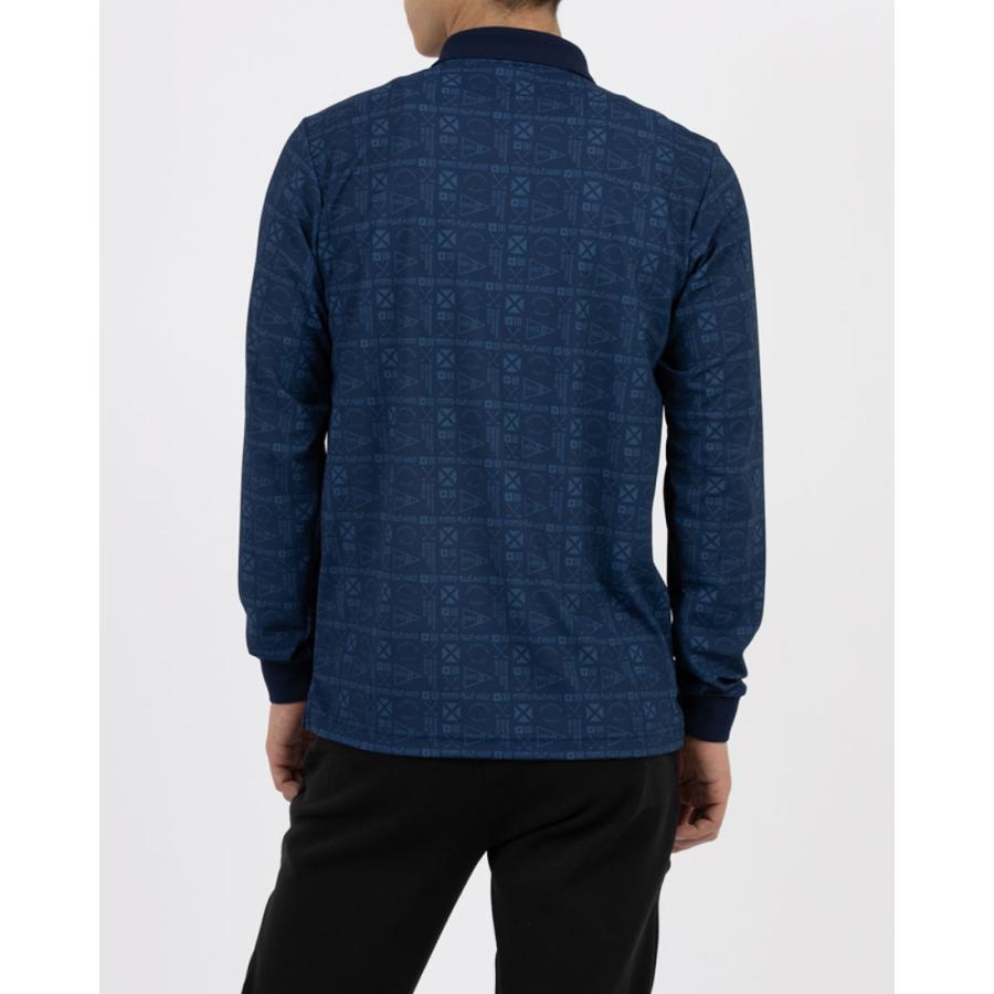 Munsingwear 公式 マンシングウェア 総柄プリント長袖ポロシャツ Munsingwear 公式 マンシングウェア 総柄プリント長袖ポロシャツ