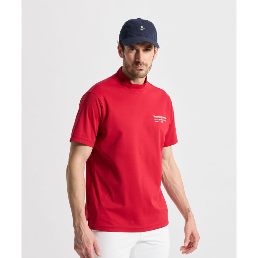 【美品】munsingwear モックネックシャツ L 半袖 Munsingwear（マンシングウェア） 公式 モックネック半袖シャツ 男性