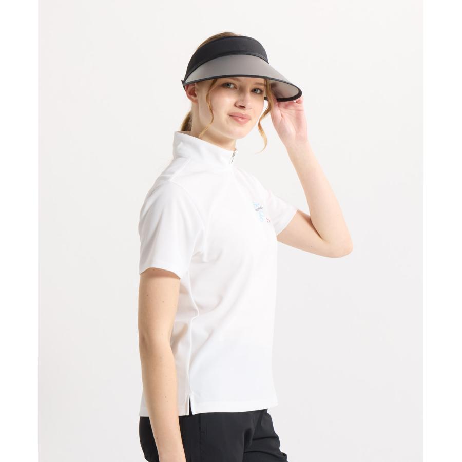 マンシングウェア ゴルフ 麻混 シャツ ホワイト Lサイズ Munsingwear（マンシングウェア） 公式 スタンドジップ半袖シャツ