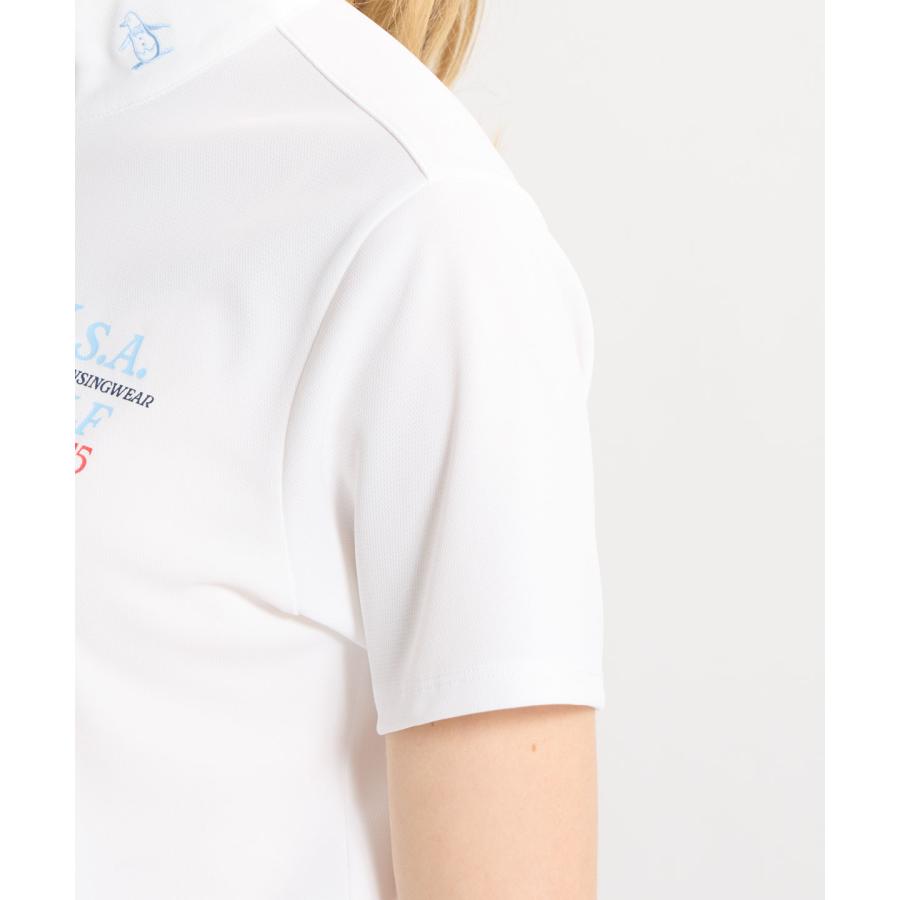 Munsingwear ゴルフシャツ 半袖 ホワイト LL Munsingwear（マンシングウェア） 公式 スタンドジップ半袖シャツ