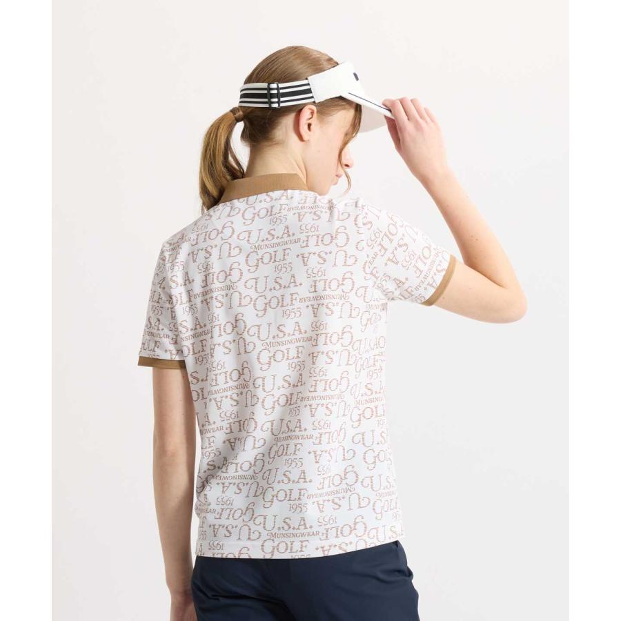 ☆未使用☆Munsingwear マンシングウェア レディース 半袖ポロシャツ Munsingwear（マンシングウェア） 公式 フィラシスロゴ総柄プリント
