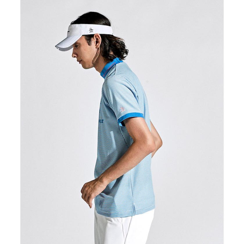 1086 未使用級　マンシングウェア　LL半袖　モックネック　ボーダー　日本製 Munsingwear セール 公式 マンシングウェア サンスクリーン