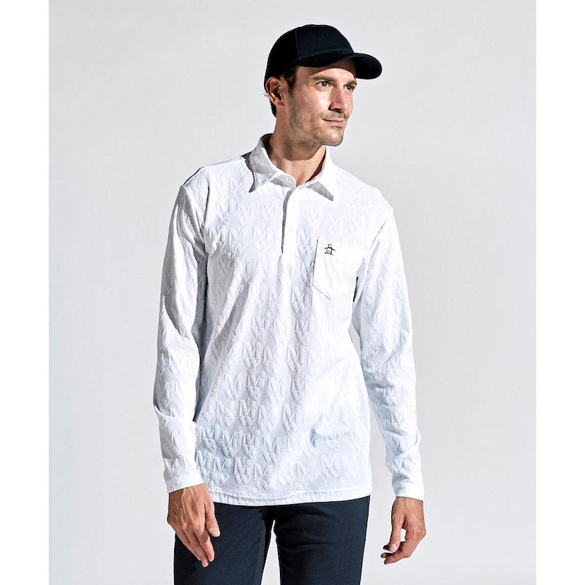 新品マンシングウェアゴルフウェア長袖シャツメンズフロントロゴ長袖シャツ L サイズ：L MUNSING WEAR マンシングウェア ×KUCHIBUE GOLF 長袖