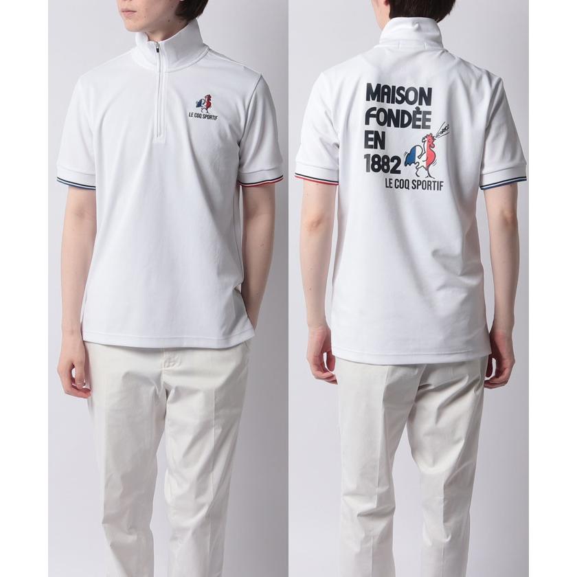 公式 ルコックスポルティフ ゴルフ ハーフジップ半袖ポロシャツ メンズ  