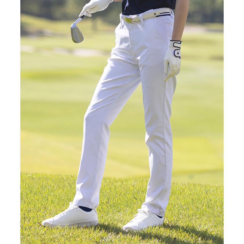 【未着用】ルコックgolf レディース ロングパンツ サイズ9 タグ付きホワイト LE COQ GOLF ルコックゴルフ ロングパンツ ホワイト系 サイズ：9