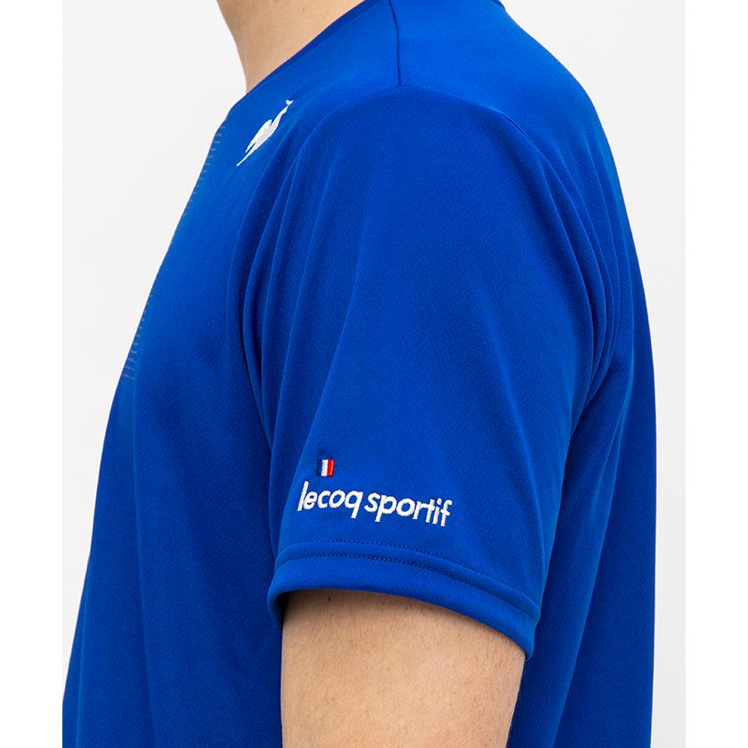 ルコックスポルティフ テニスウェア半袖Tシャツ青 QTMQJA11 メンズM新品 le coq sportif 公式 ルコックスポルティフ メンズ テニスウェア