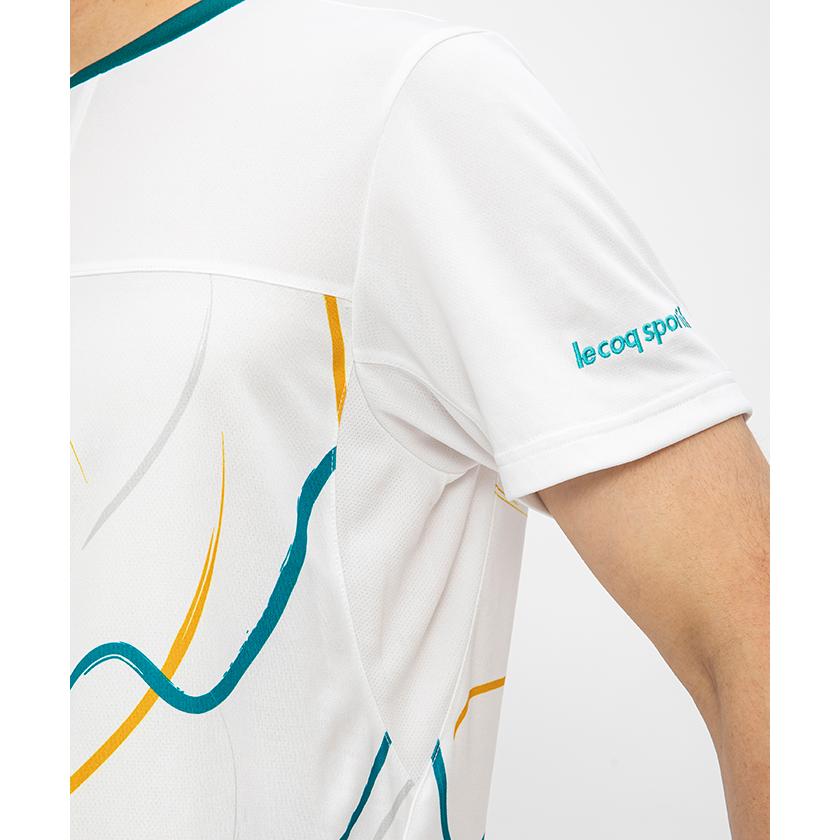 ルコックスポルティフ テニスウェア 半袖TシャツQTMQJA04灰色メンズL新品 le coq sportif - ルコックスポルティフ テニスウェア 半袖T