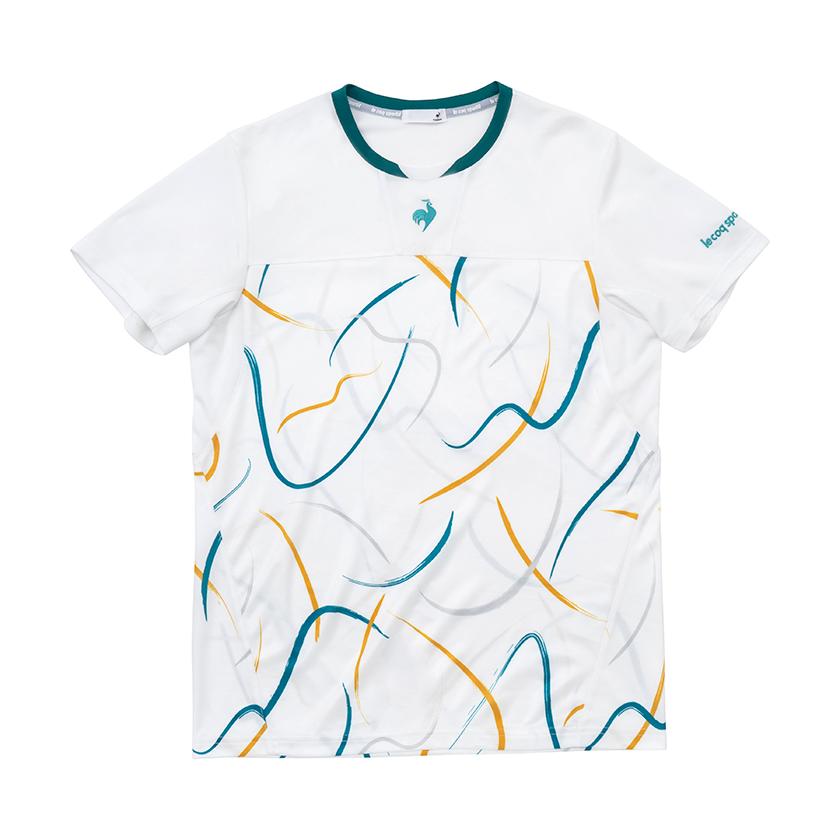 ルコックスポルティフ テニスウェア 半袖TシャツQTMQJA04灰色メンズL新品 le coq sportif - ルコックスポルティフ テニスウェア 半袖T