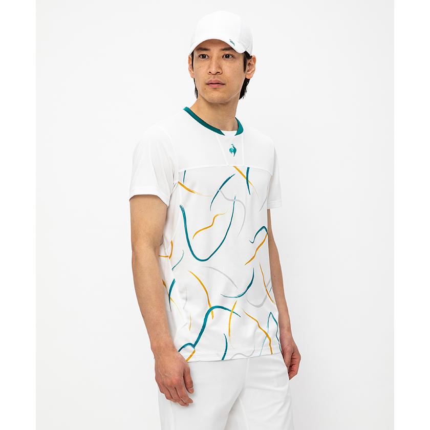 ルコックスポルティフ テニスウェア 半袖TシャツQTMQJA04灰色メンズL新品 le coq sportif - ルコックスポルティフ テニスウェア 半袖T