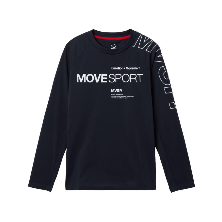 MOVESPORT 公式 ムーブスポーツ アウトラインロゴ 長袖シャツ メンズ