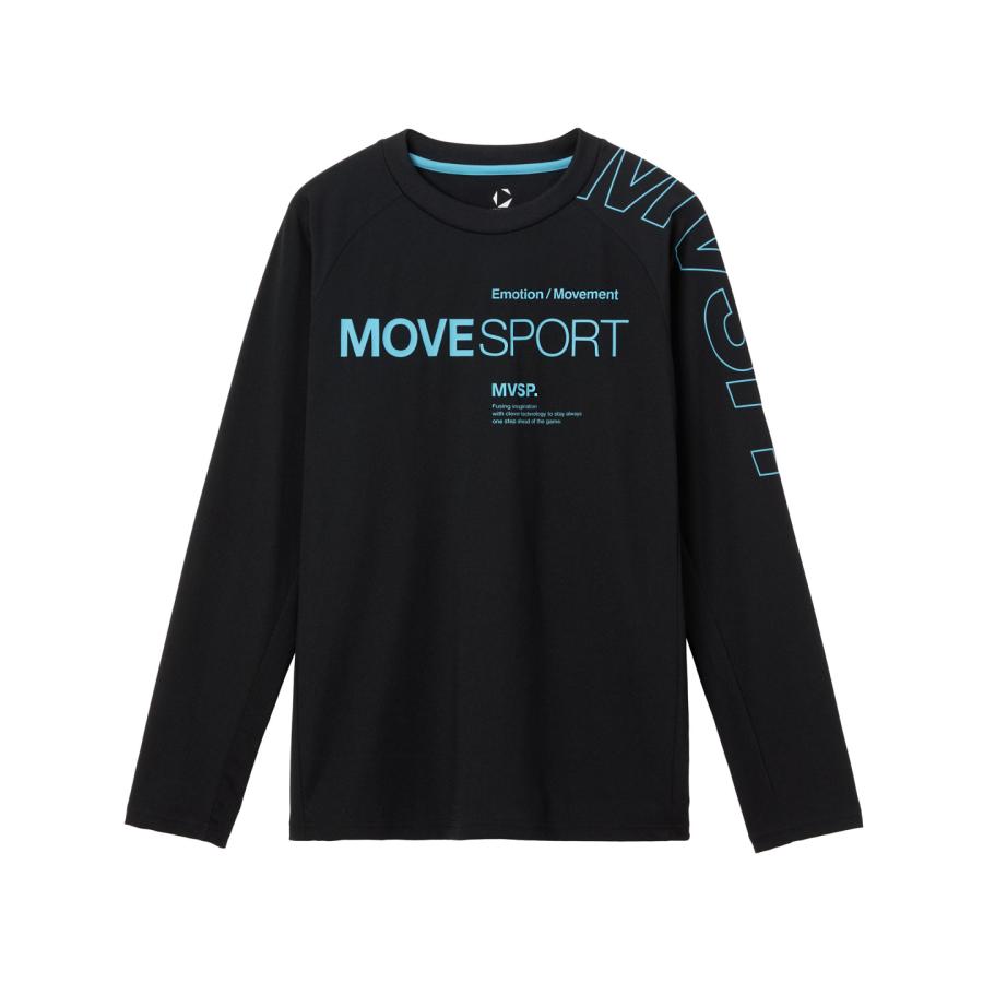 MOVESPORT 公式 ムーブスポーツ アウトラインロゴ 長袖シャツ メンズ