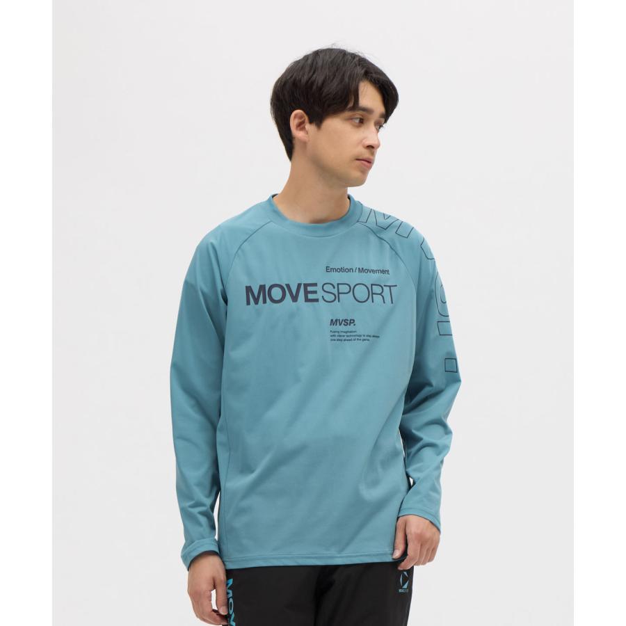 MOVESPORT 公式 ムーブスポーツ アウトラインロゴ 長袖シャツ メンズ