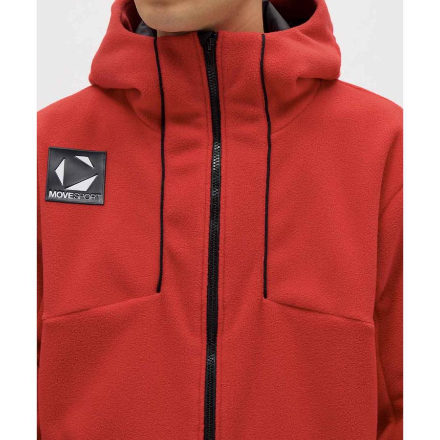 MOVESPORT フード付きジャケット レッド MOVESPORT 公式 ムーブスポーツ フリースジャケット メンズ 保温