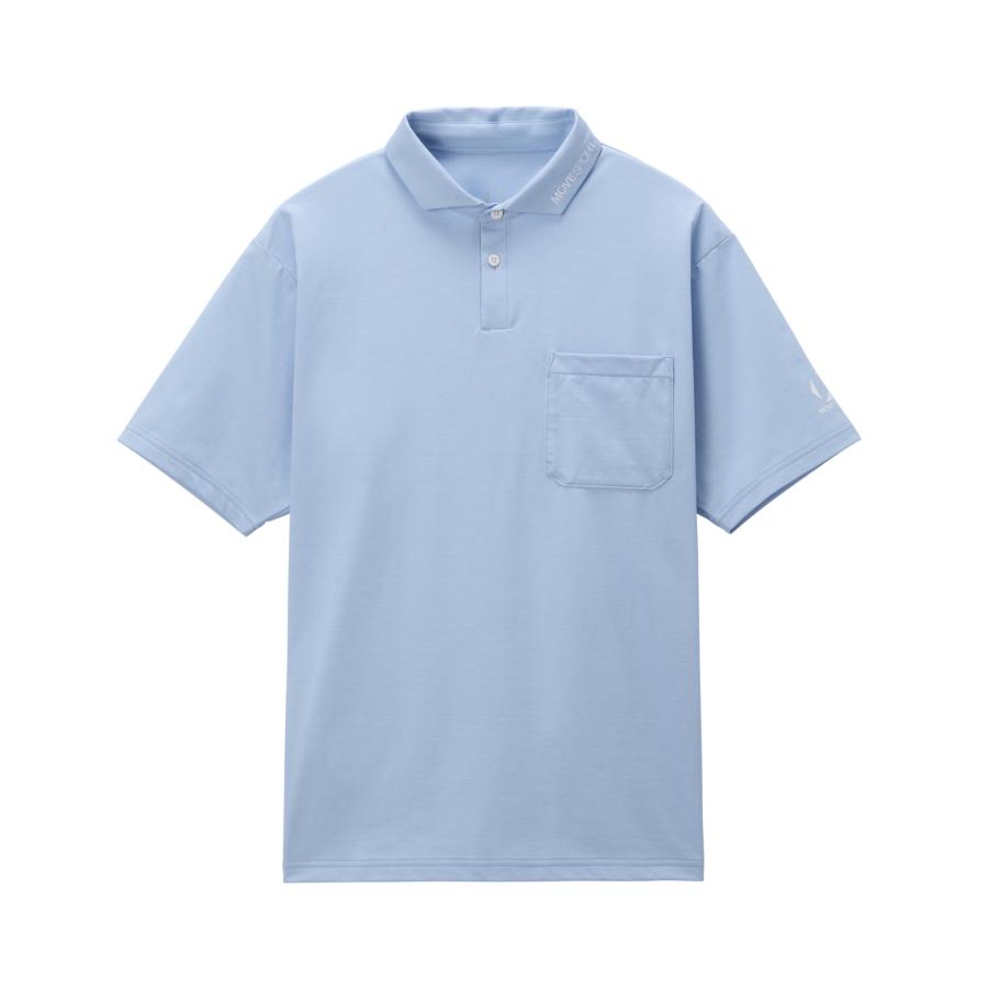 DESCENTE - 新品☆デサント トリアセテートリバース 半袖ポロシャツ☆水色☆Lサイズ トリアセテートリバース鹿の子切り替えシャツ【アウトレット