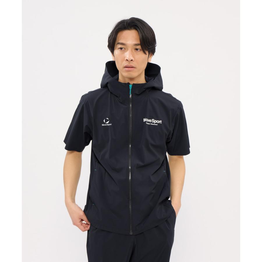 MOVESPORT 公式 ムーブスポーツ 半袖フルジップクロスフーディ 男性