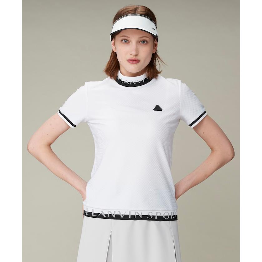 公式 ランバン スポール モックネック半袖シャツ レディース 吸汗