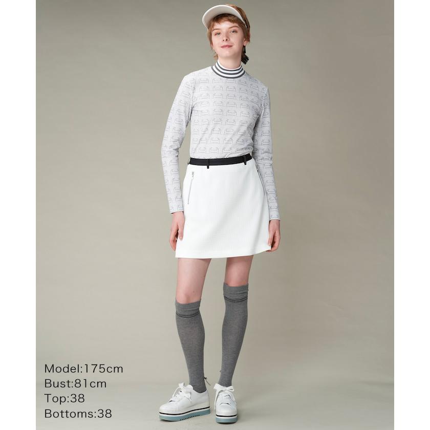 ランバン LANVIN VG4FLS40L レディース モックネックシャツ 長袖 モノグラム柄 保温 UVカット ゴルフウェア スポーツウェア 秋冬 LANVIN SPORT（ランバンスポール） 公式 ランバン スポール モノグラム