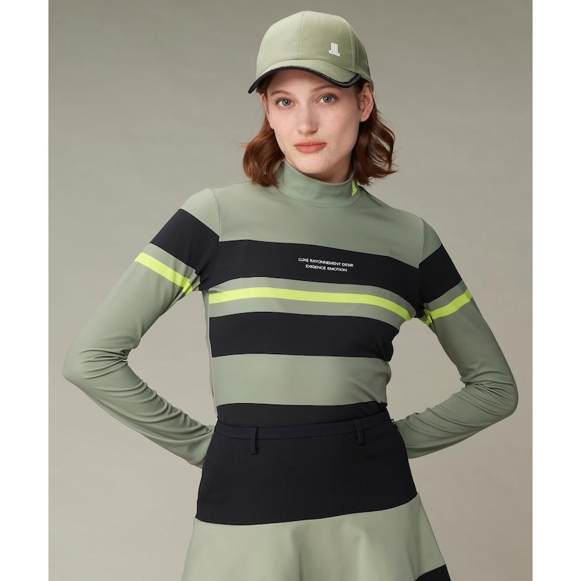 ランバンスポール　ベージュラインモックネック LANVIN SPORT 公式 ランバン スポール WEB限定 モックネック長袖
