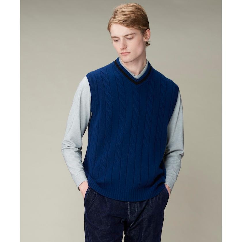 LANVIN SPORT（ランバンスポール） カシミヤニットベスト : デサント 